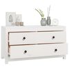 vidaXL Side Cabinet White Solid pine wood Medium Cabinet Rectangular