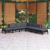 vidaXL Garden Lounge Set Black Solid Pine Wood Standard Modular