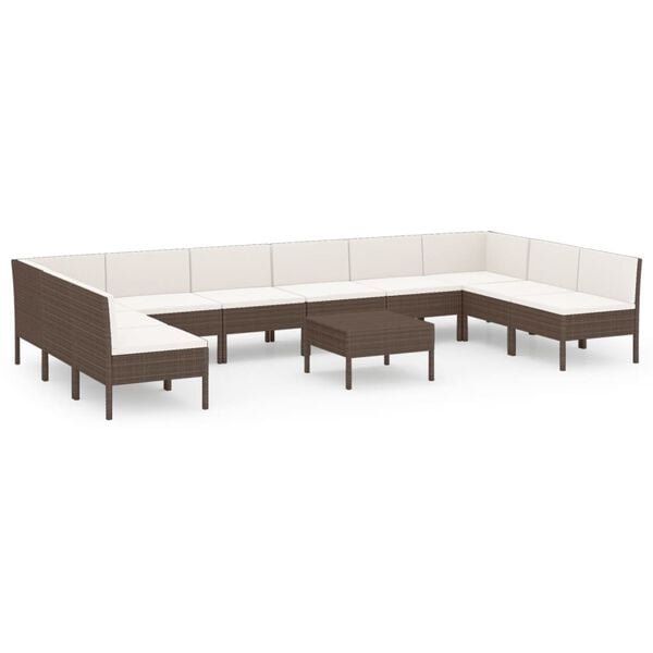 vidaXL Garden Lounge Set Brown, Cream White