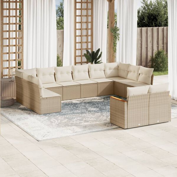 vidaXL Garden Sofa Set Beige, Cream White
