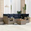 vidaXL 7 Piece Garden Sofa Set with Cushions Grey Poly Rattan