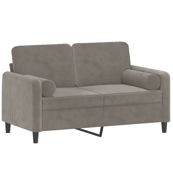 vidaXL 2-seater Sofa Light grey Velvet (100% polyester), metal, plywood