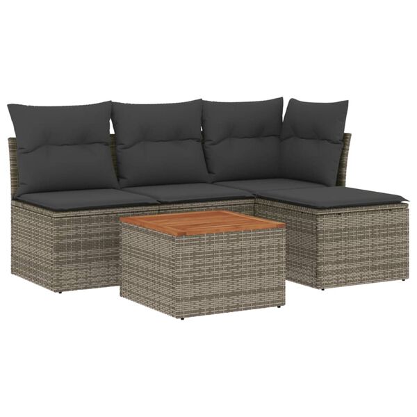 vidaXL Garden Sofa Set Grey