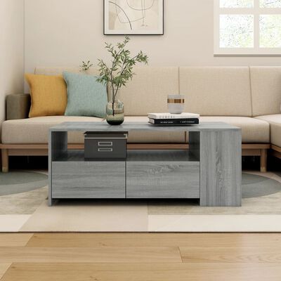 vidaXL Coffee Table Gray Sonoma 40.2"x21.7"x16.5" Engineered Wood