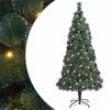 vidaXL Artificial Pre-lit Christmas Tree with 300 LEDs Green 70.9" PET