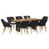 vidaXL Garden Dining Set 9 pcs Black and brown poly rattan