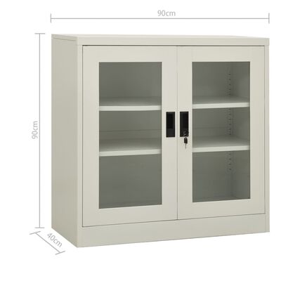 vidaXL Office Cabinet with Planter Box Light Gray 35.4"x15.7"x44.5" Steel
