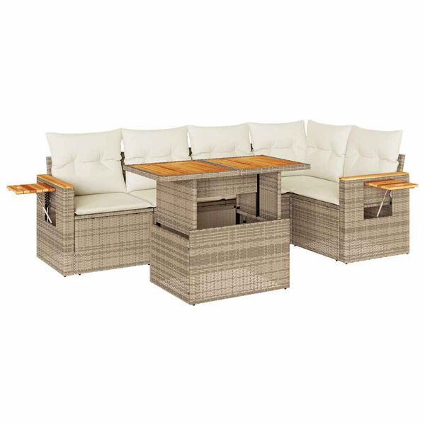 vidaXL Garden Sofa Set Beige, Cream white