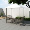 vidaXL Garden Pavilion White Polyester 98.4x59.1x94.5 inches Durable