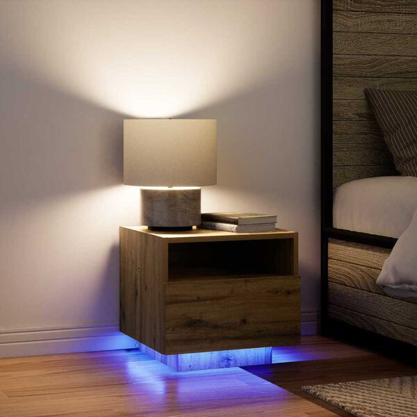 vidaXL Bedside Cabinet Artisan Oak 15.75 x 15.35 x 14.57 in