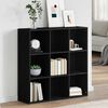 vidaXL Bookcase Black Engineered wood Medium Bookcase Rectangular