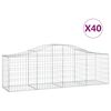 vidaXL Gabion Basket Set of 40 Silver Galvanized Iron Large Durable