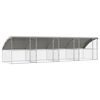 vidaXL Dog Kennel 4 pcs Silver 26.25 x 6.56 x 6.56 ft Steel