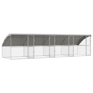 vidaXL Dog Kennel 4 pcs Silver 26.25 x 6.56 x 6.56 ft Steel