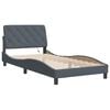 vidaXL Bed Frame with LED without Mattress Dark Gray 39.4"x74.8" Velvet