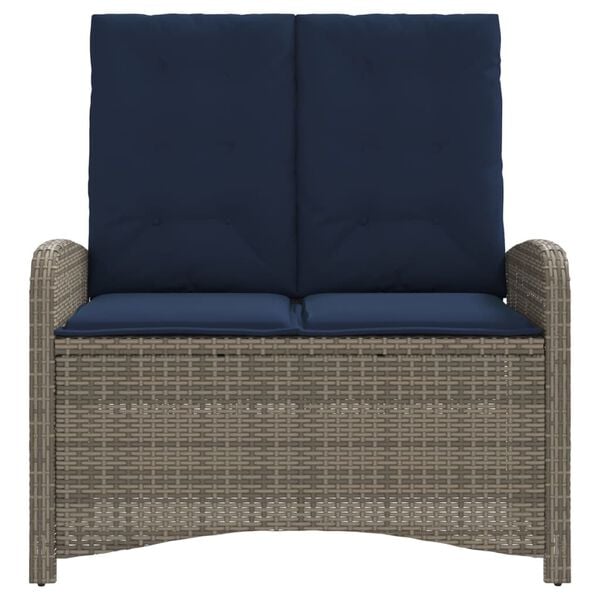 vidaXL Reclining Garden Bench Grey and Navy Blue