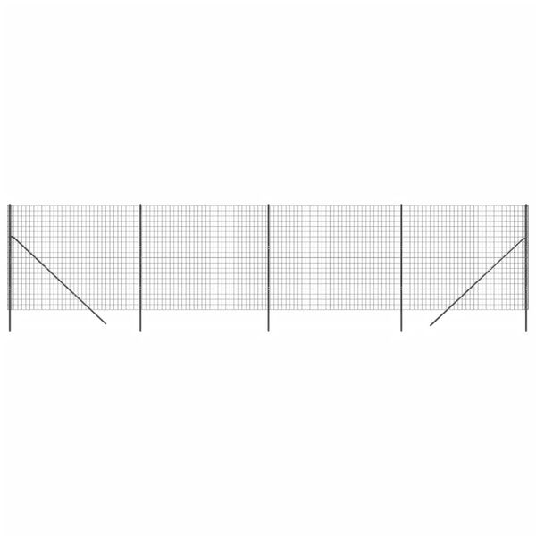 vidaXL Wire Mesh Fence Anthracite 4.6x32.8' Galvanised Steel