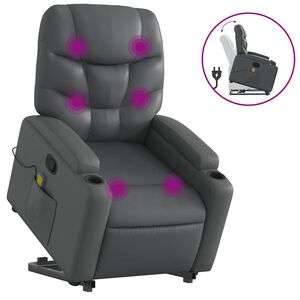 vidaXL Stand Up Massage Recliner Chair Grey
