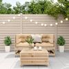 vidaXL 3 Piece Patio Lounge Set with Cushions Solid Wood Pine