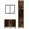 vidaXL Bathroom Furniture Set Smoked oak Engineered wood, metal, glass