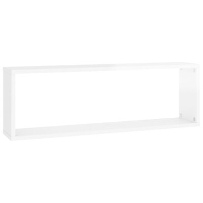 vidaXL Wall Cube Shelves 2 pcs High Gloss White 31.5"x5.9"x10.4" Engineered Wood