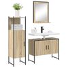 vidaXL Bathroom Furniture Set with Door 3 pcs Brown 33 x 33 x 120.5 cm