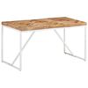 vidaXL Dining Table Natural wood with white legs