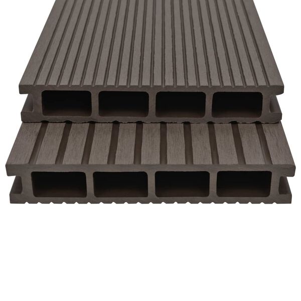 vidaXL WPC Hollow Decking Boards with Accessories 32.8 '² 13.1 ' Dark Brown (4x45005)