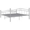 vidaXL Bed Frame Gray Powder-coated metal 55 x 78.7 in Durable