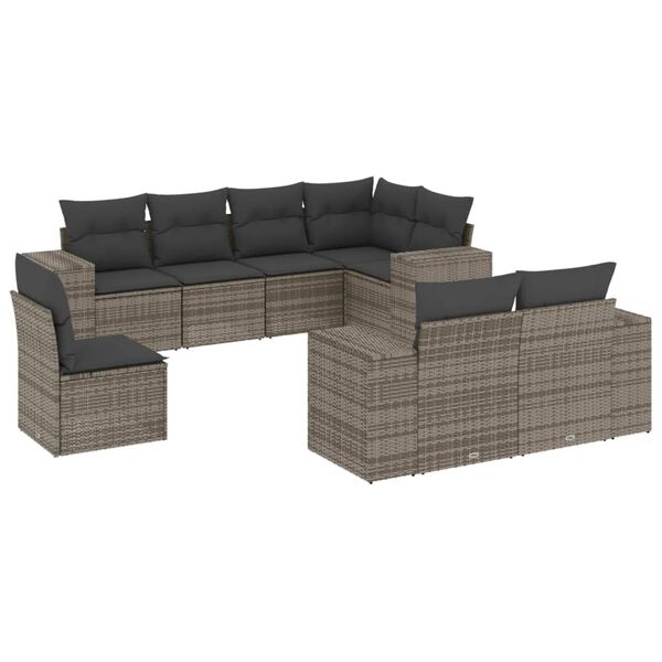 vidaXL Garden Sofa Set Grey