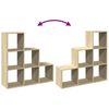 vidaXL Room Divider Bookcase Sonoma oak Engineered wood 3-Tier Bookcase