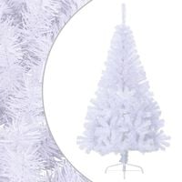 vidaXL Artificial Half Christmas Tree with Stand White 4 ft PVC