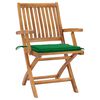 vidaXL Patio Chair Set of 2 Green, Natural Teak Fine sanded teak hardwood