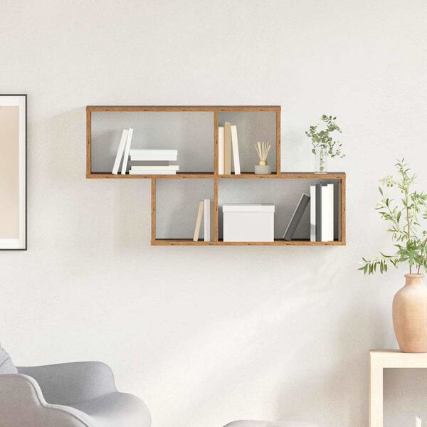 vidaXL Wall Shelf with Shelf Wall-mounted Other Brown Wood
