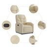 vidaXL Recliner Chair Cream Polyester, Metal, Plywood Recliner Chair