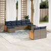 vidaXL 9 Piece Patio Sofa Set with Cushions Gray Poly Rattan