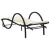 vidaXL Sun Lounger Black, Cream White PE rattan, powder-coated steel