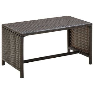 vidaXL Coffee Table Brown Polyethylene rattan, powder-coated steel 27.6 in
