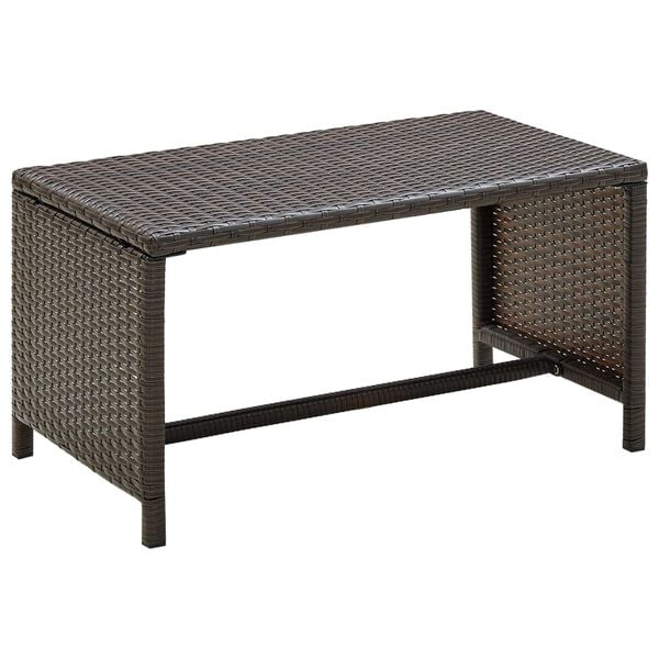 vidaXL Coffee Table Brown Polyethylene rattan, powder-coated steel 27.6 in