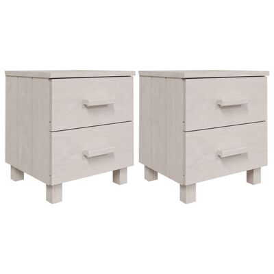 vidaXL Bedside Cabinets 2 pcs White 15.7"x13.8"x17.5" Solid Pinewood