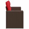 vidaXL Patio Sofa with Cushions 2-Seater Brown Poly Rattan
