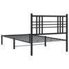 vidaXL Bed Frame Black Powder-Coated Steel Twin Bed Frame Rectangular