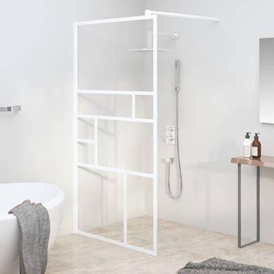 vidaXL Walk-in Shower Wall 45.3"x76.8" ESG Glass White