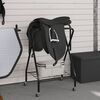vidaXL Saddle Rack Black Powder-coated iron Medium Foldable