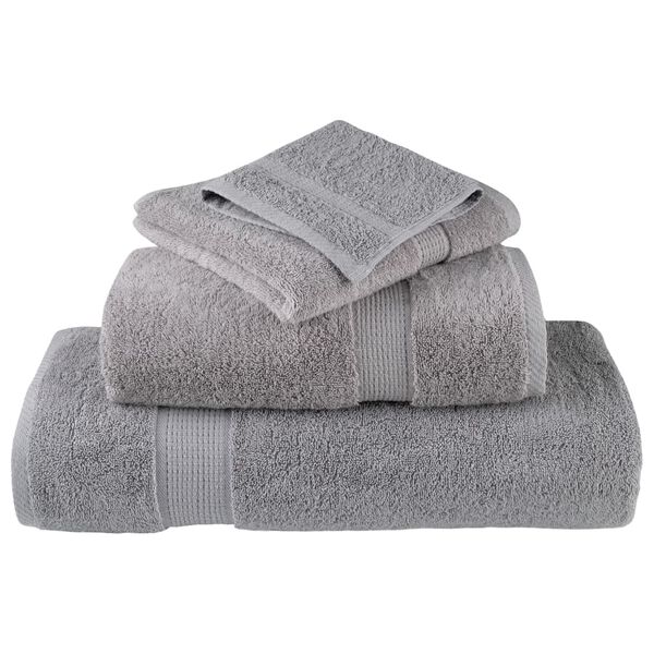 vidaXL Soap Towel Set of 4 Grey 100% cotton 11.8 x 11.8 in Soap Towel