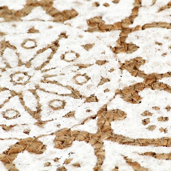 vidaXL Placemat Set of 4 White Jute 15 in diameter Non-slip Placemat