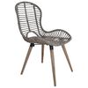 vidaXL Dining Chair Set of 2 Brown Natural rattan and wood Standard