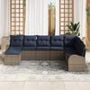 vidaXL Garden Sofa Set with Cushion 8 pcs Grey Synthetic: Poly Rattan