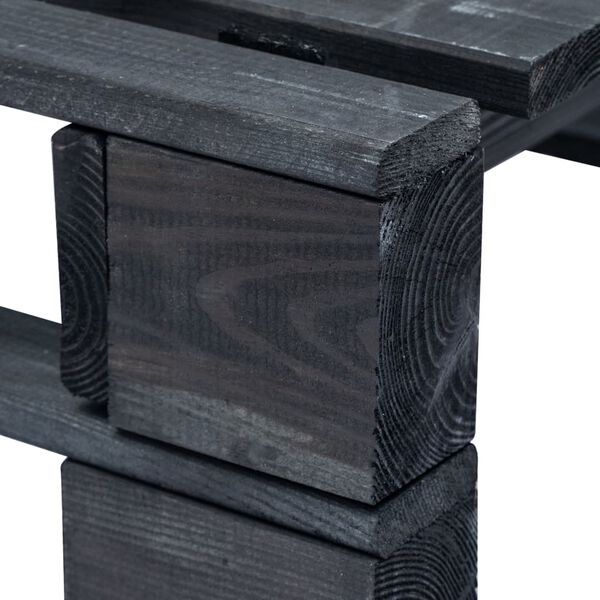 vidaXL Pallet Ottoman Black Impregnated pinewood 23.6 x 23.6 in Durable