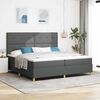 vidaXL LED Box Spring Bed Dark Grey 78.74 x 78.74 in Fabric